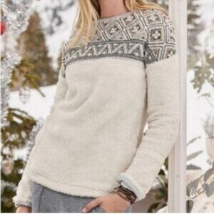 SUNDANCE S Bohemian Embroidered Haven Thick Fuzzy Sweater Pullover Women's Small